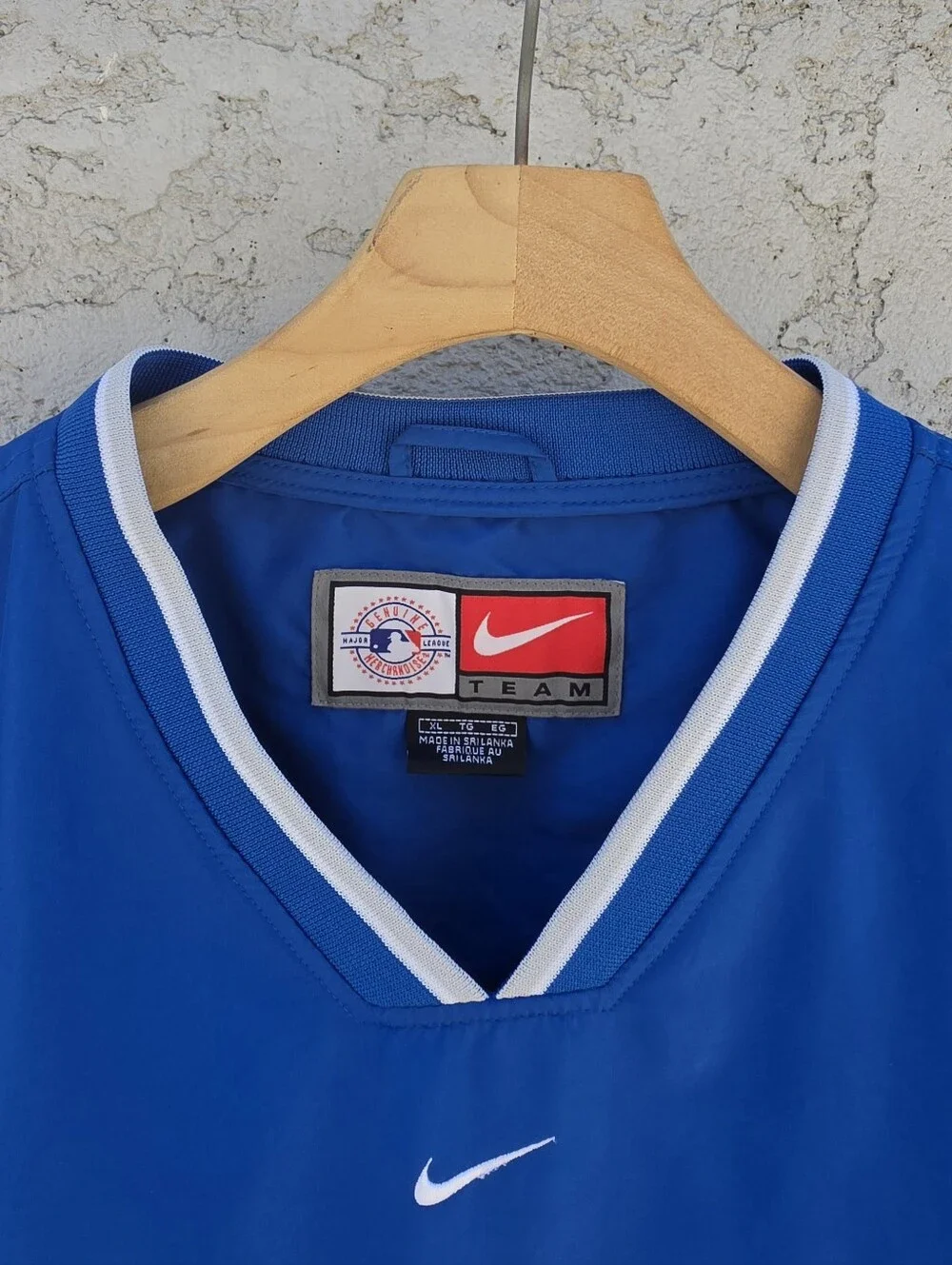 Vintage Nike Team MLB Los Angeles Dodgers Pullover Windbreaker Jacket Blue Mens